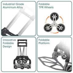 Corvids 75 Kg Stairs Climbing Aluminium Hand Truck-4
