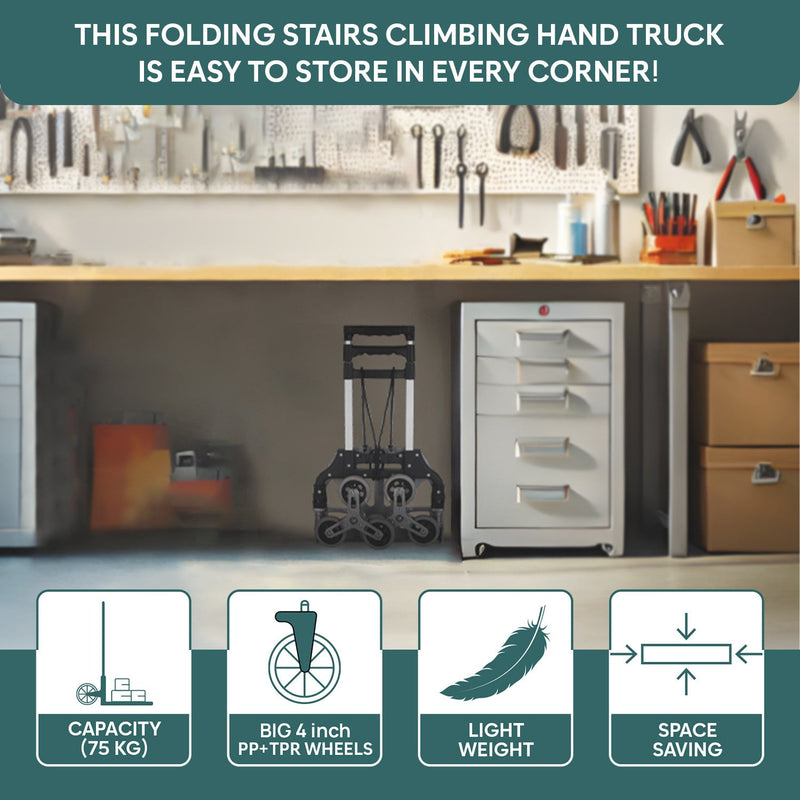 Corvids 75 Kg Stairs Climbing Aluminium Hand Truck-5