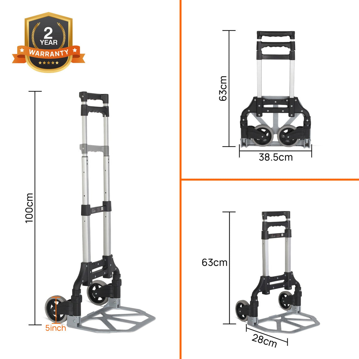 Corvids 75 Kg Portable Aluminium Hand Truck-3