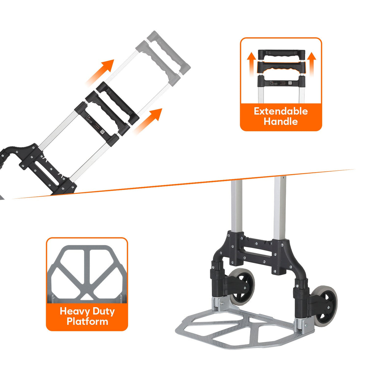 Corvids 75 Kg Portable Aluminium Hand Truck-2