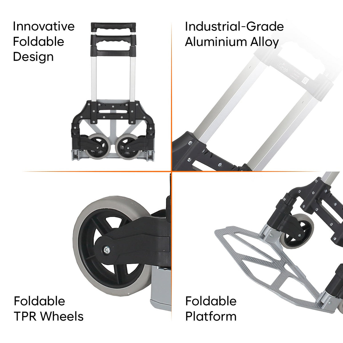 Corvids 75 Kg Portable Aluminium Hand Truck-4