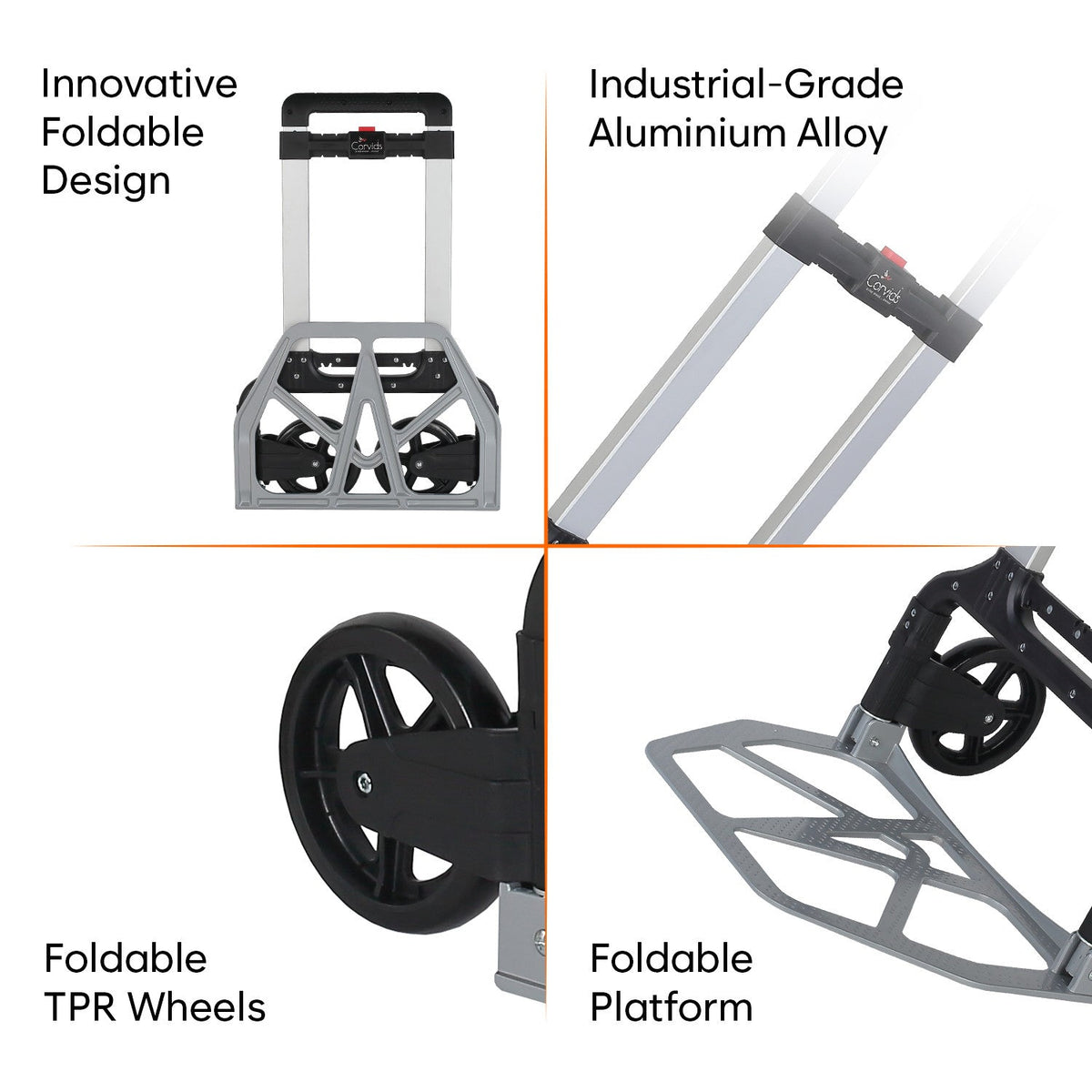 Corvids 150 Kg Portable Aluminium Hand Truck-4