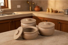 Soap Stone Traditional Curd Setter/ Storage Container Large  (800-900 ml)