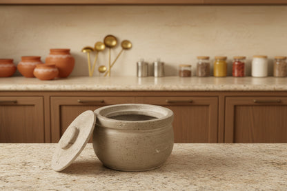 Soap Stone Traditional Curd Setter/ Storage Container Medium (700-750 ml)