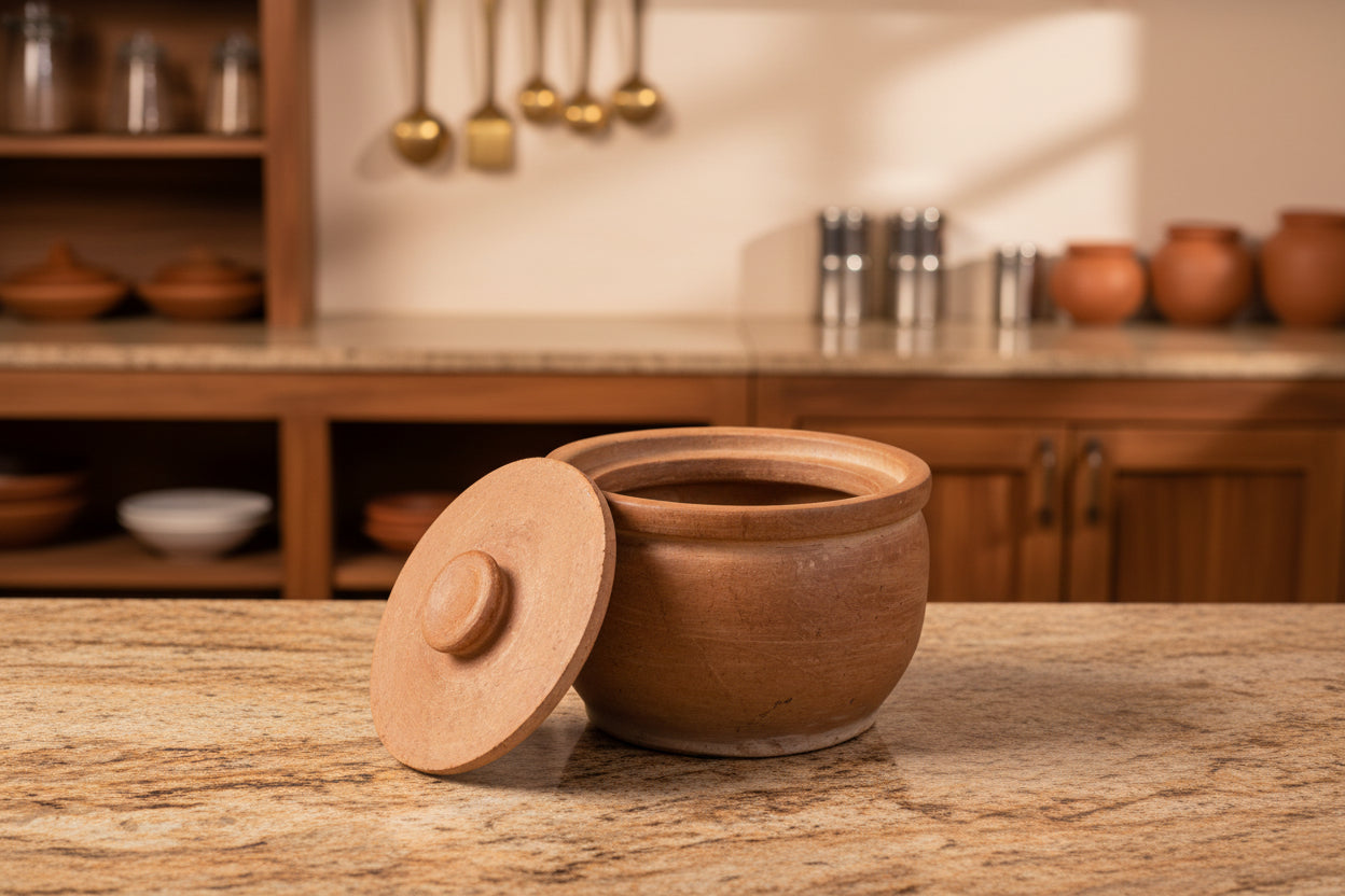 Soap Stone Traditional Curd Setter/ Storage Container Large  (800-900 ml)