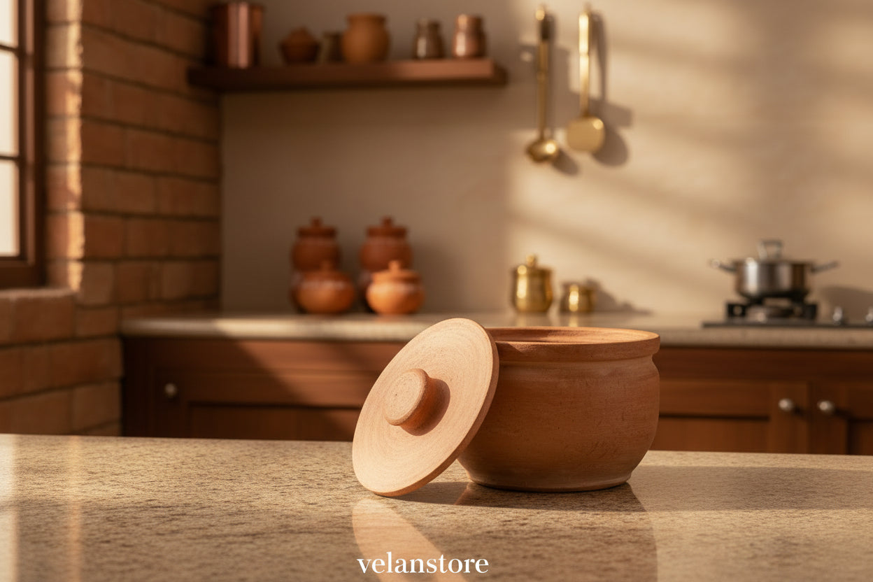 Soap Stone Traditional Curd Setter/ Storage Container Extra Large  (1000ml - 1200ml)