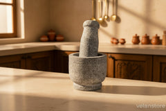 Premium Uthukuli Stone Mortar and Pestle (Medium Size)