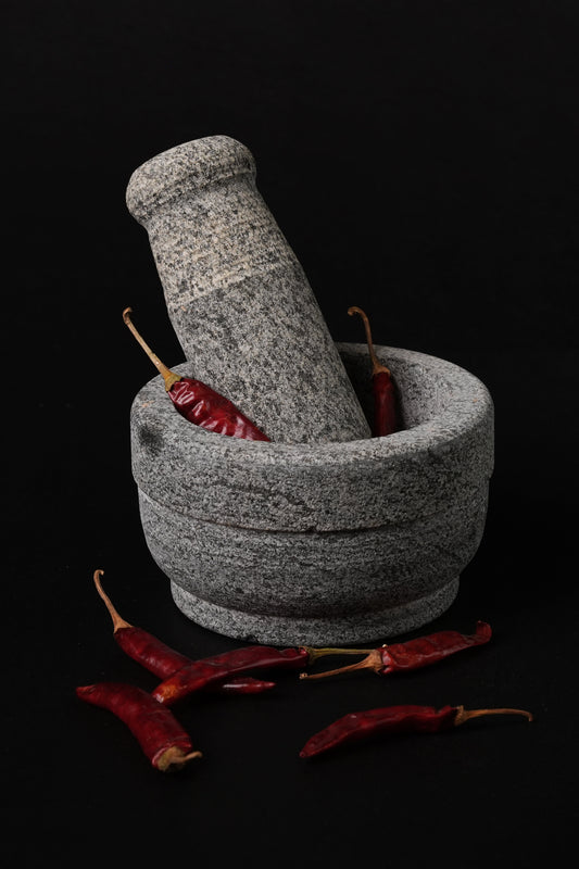 Premium Uthukuli Stone Mortar and Pestle (Circular)