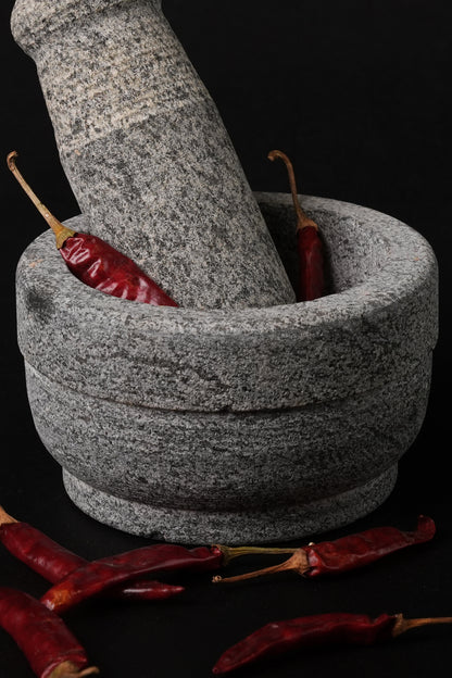Premium Uthukuli Stone Mortar and Pestle (Circular)