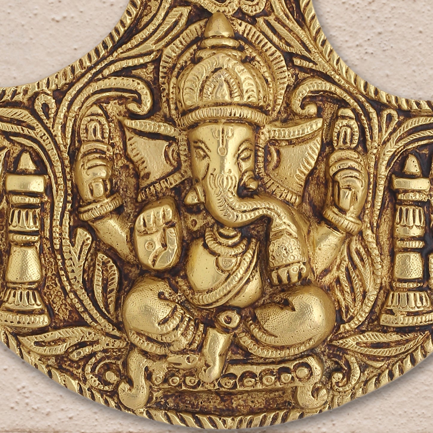 Brass Ganesha Wall Hanging (8 Inch)