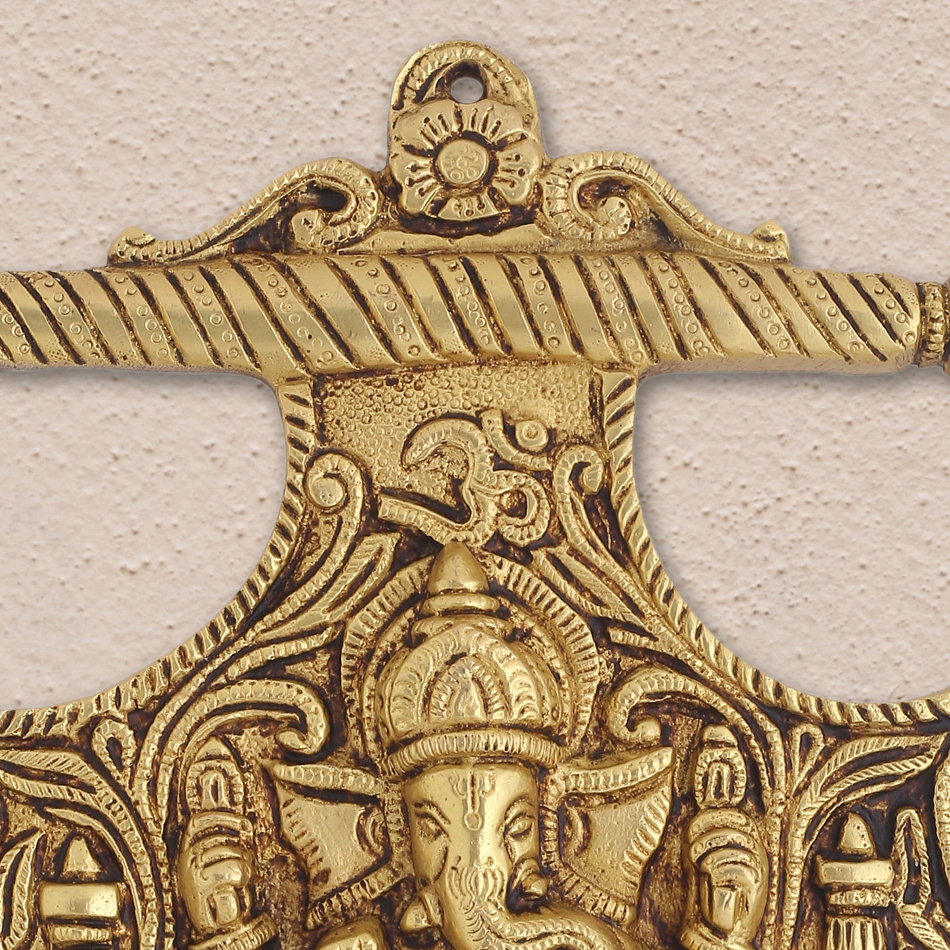 Brass Ganesha Wall Hanging (8 Inch)