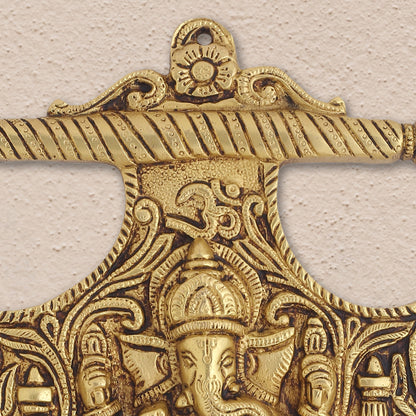 Brass Ganesha Wall Hanging (8 Inch)