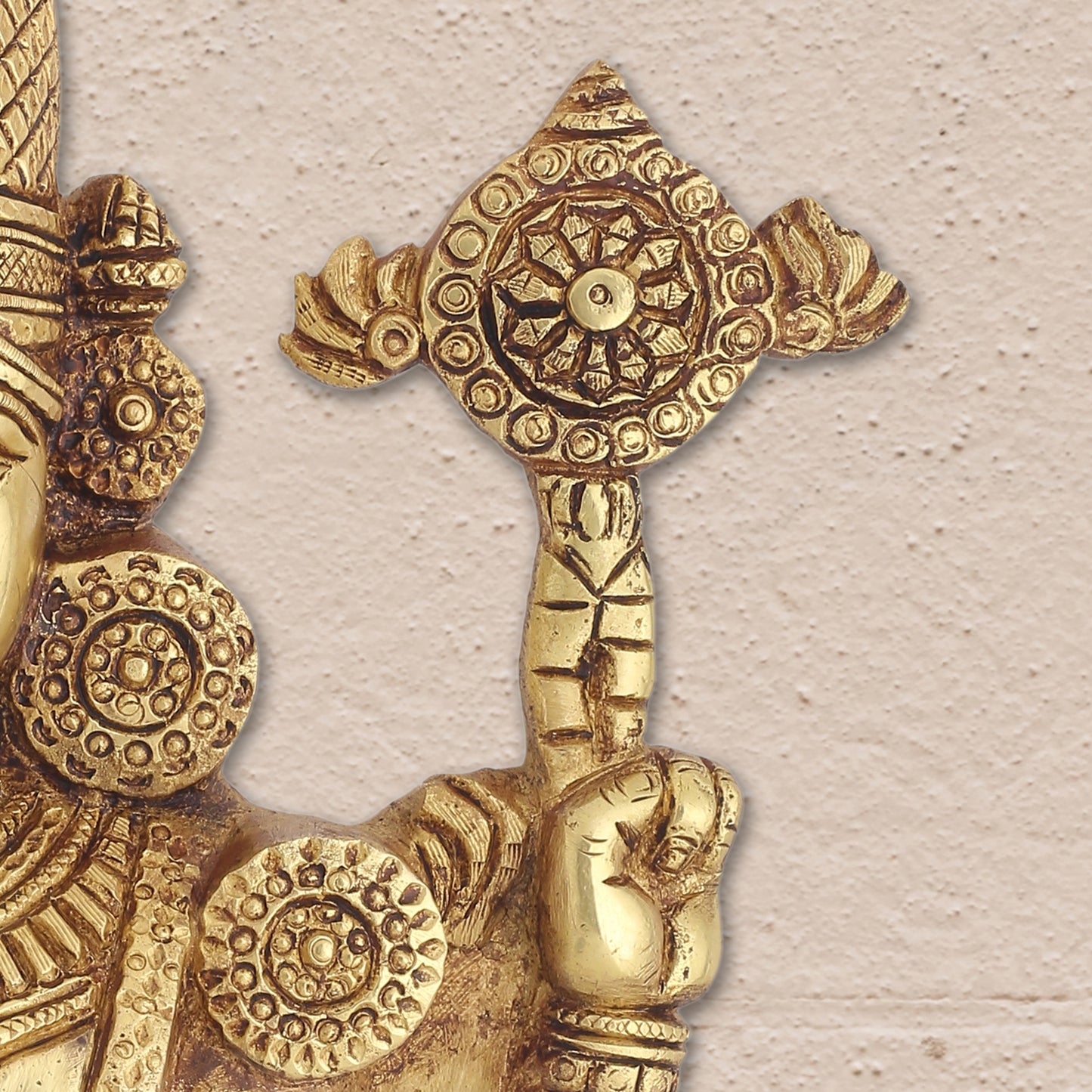Brass Tirupati Balaji/Venkateshwar Face Wall Hanging (9 Inch)