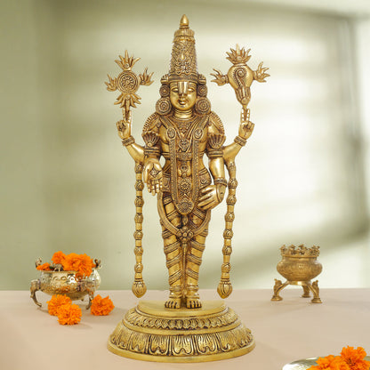 Brass Tirupati Balaji/Venkateshwar Idol (23 Inch)