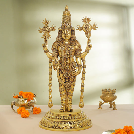 Brass Tirupati Balaji/Venkateshwar Idol (23 Inch)