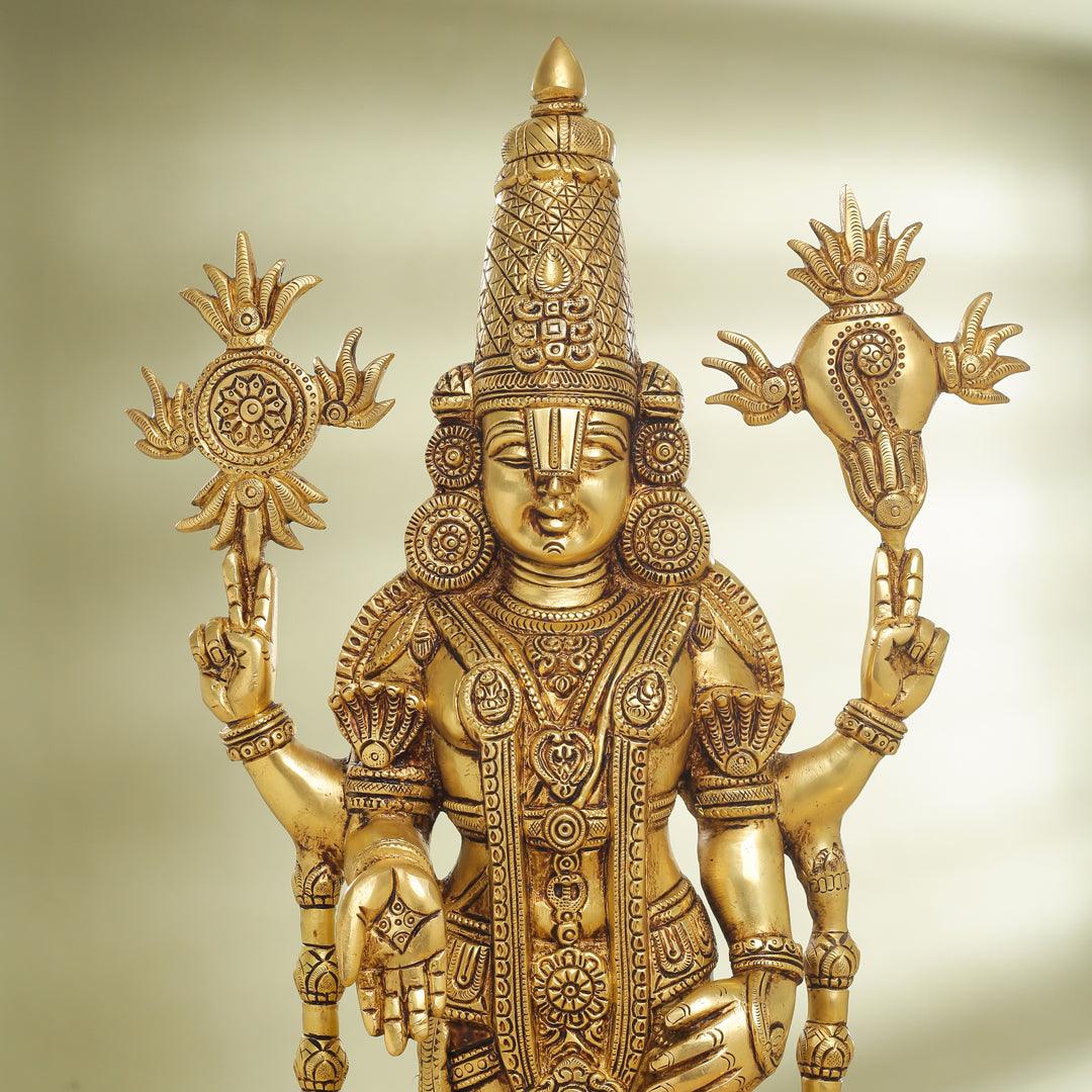 Brass Tirupati Balaji/Venkateshwar Idol (23 Inch)