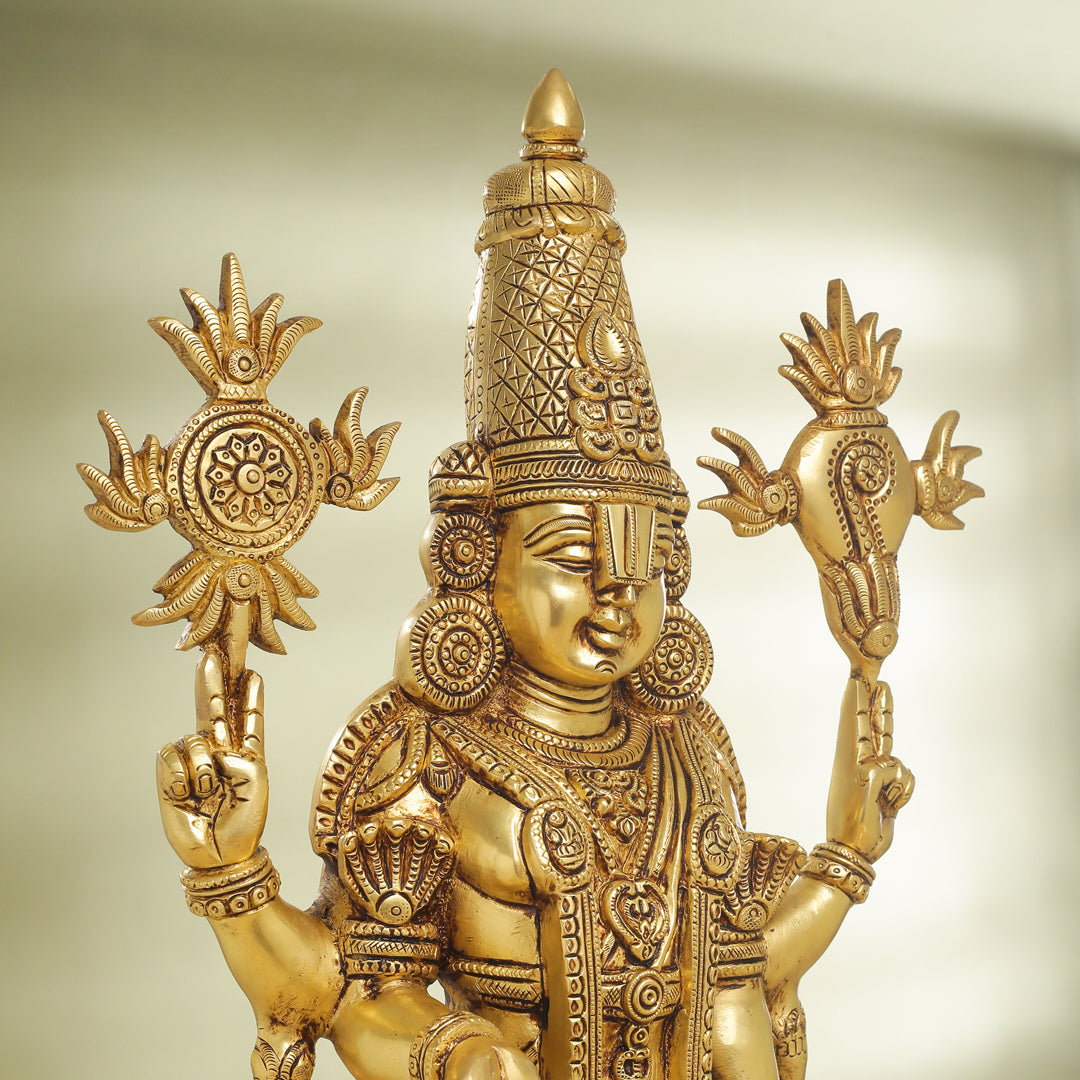 Brass Tirupati Balaji/Venkateshwar Idol (23 Inch)