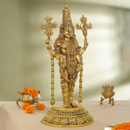 Brass Tirupati Balaji/Venkateshwar Idol (23 Inch)