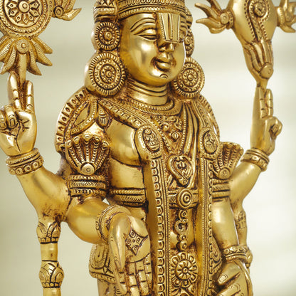Brass Tirupati Balaji/Venkateshwar Idol (23 Inch)