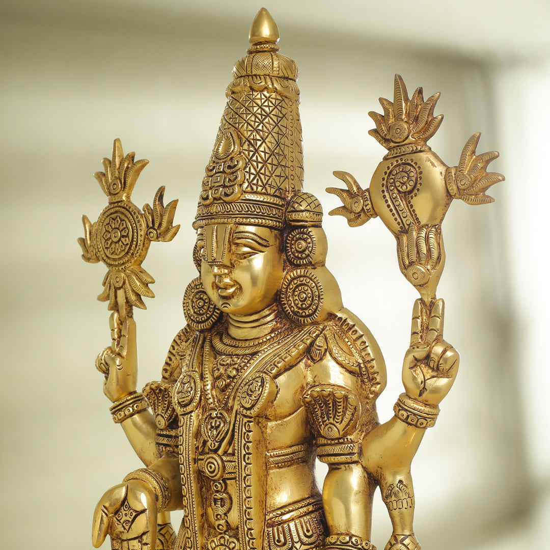 Brass Tirupati Balaji/Venkateshwar Idol (23 Inch)