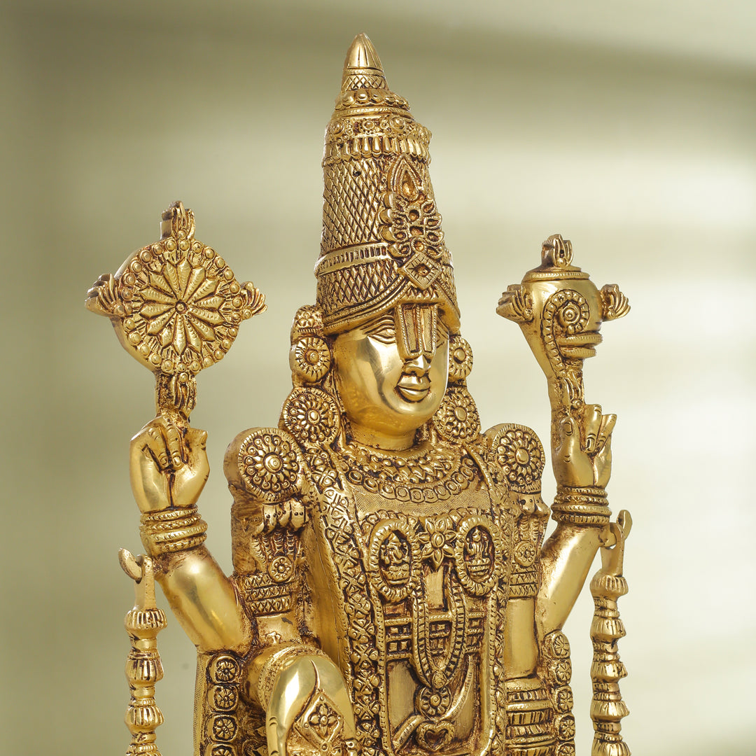 Brass Tirupati Balaji/Venkateshwar Idol (25 Inch)