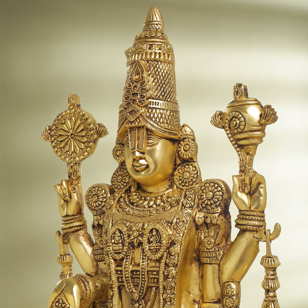 Brass Tirupati Balaji/Venkateshwar Idol (25 Inch)