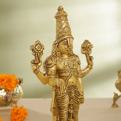 Brass Tirupati Balaji/Venkateshwar Idol Table Top (12 Inch)