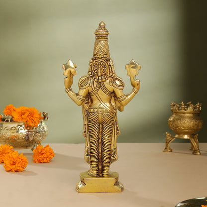 Brass Tirupati Balaji/Venkateshwar Idol Table Top (12 Inch)