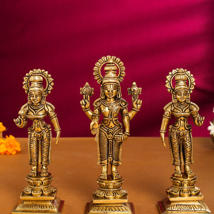 Brass Superfine Lord Balaji With Sri Devi And Bhudevi Idols Set