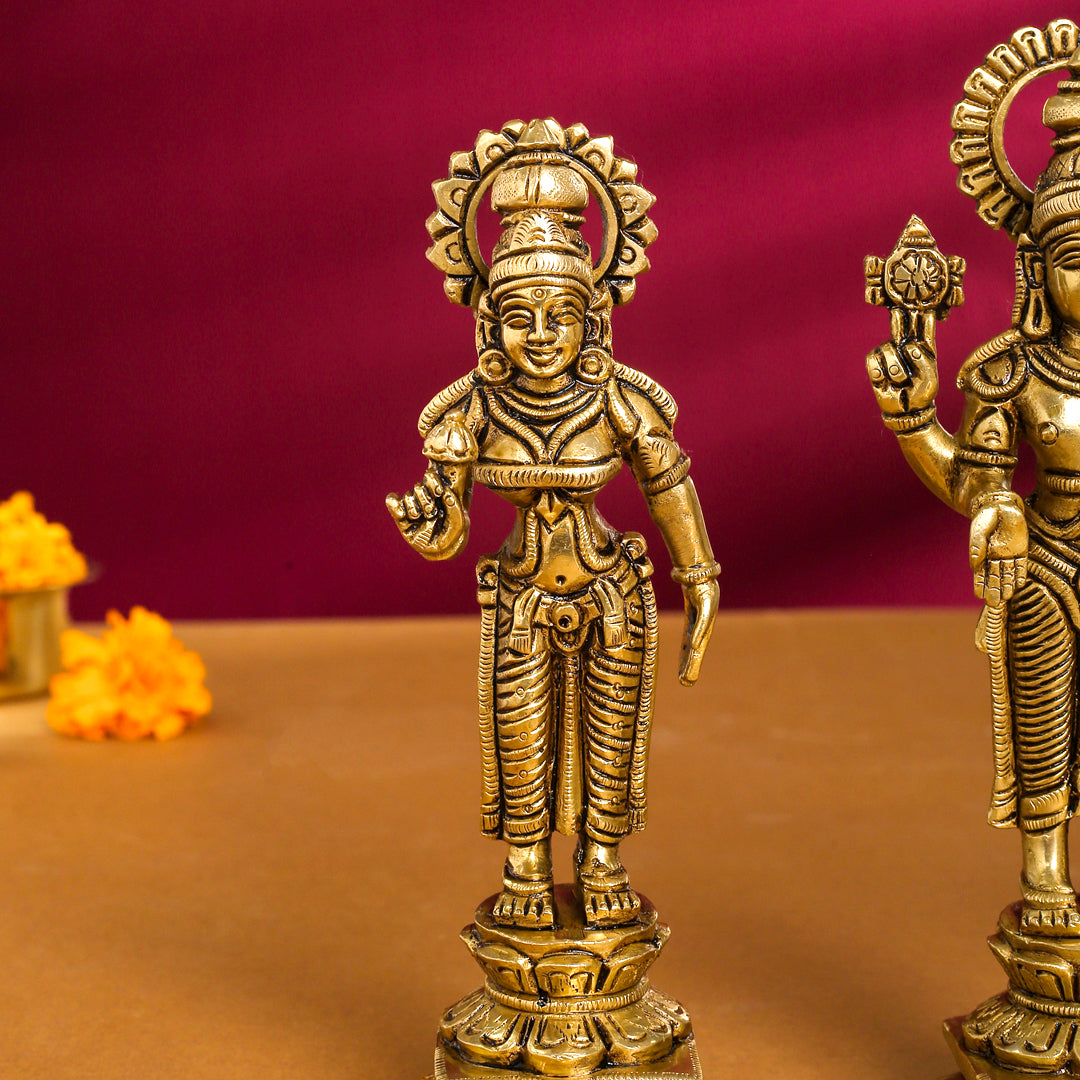 Brass Superfine Lord Balaji With Sri Devi And Bhudevi Idols Set