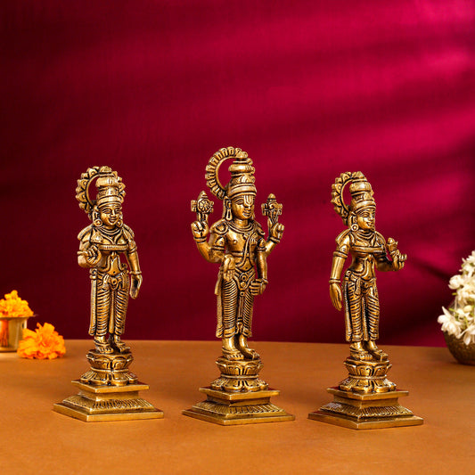 Brass Superfine Lord Balaji With Sri Devi And Bhudevi Idols Set