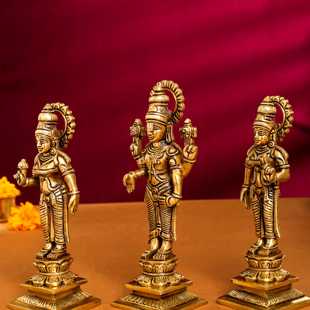 Brass Superfine Lord Balaji With Sri Devi And Bhudevi Idols Set