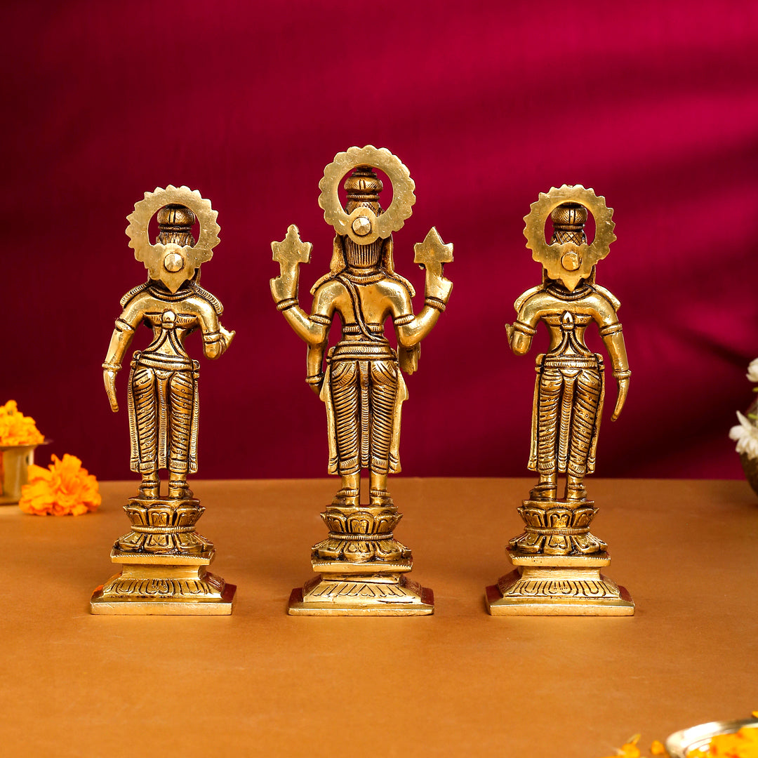 Brass Superfine Lord Balaji With Sri Devi And Bhudevi Idols Set