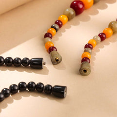 Resin Marble Bead Necklace Jewelry with Tribal Charm
