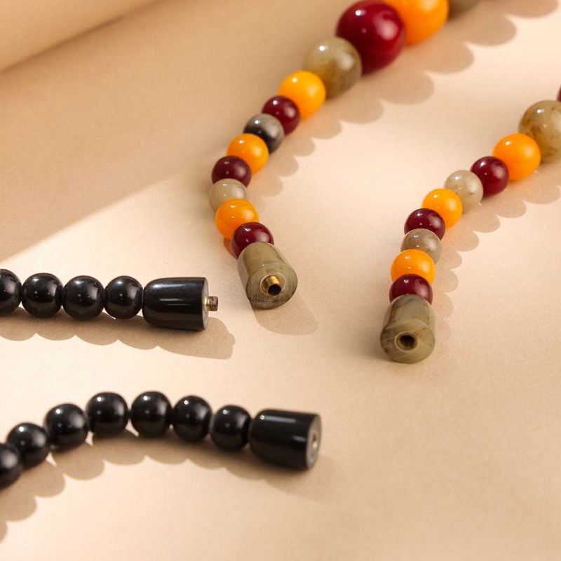 Resin Marble Bead Necklace Jewelry with Tribal Charm