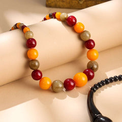 Resin Marble Bead Necklace Jewelry with Tribal Charm