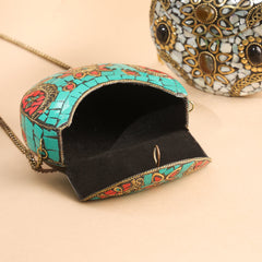 Brass Handcrafted Mosaic Sling Bags – Vintage Boho Clutch (4.5 Inch)