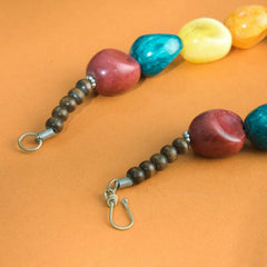 Resin Marble Bead Necklace Jewelry with Tribal Charm