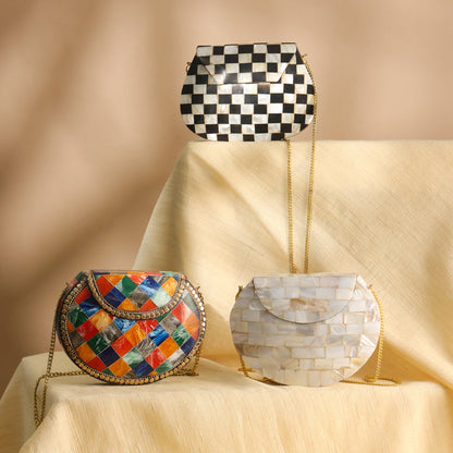 Handcrafted Mosaic Metal Sling Bag