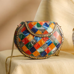 Handcrafted Mosaic Metal Sling Bag