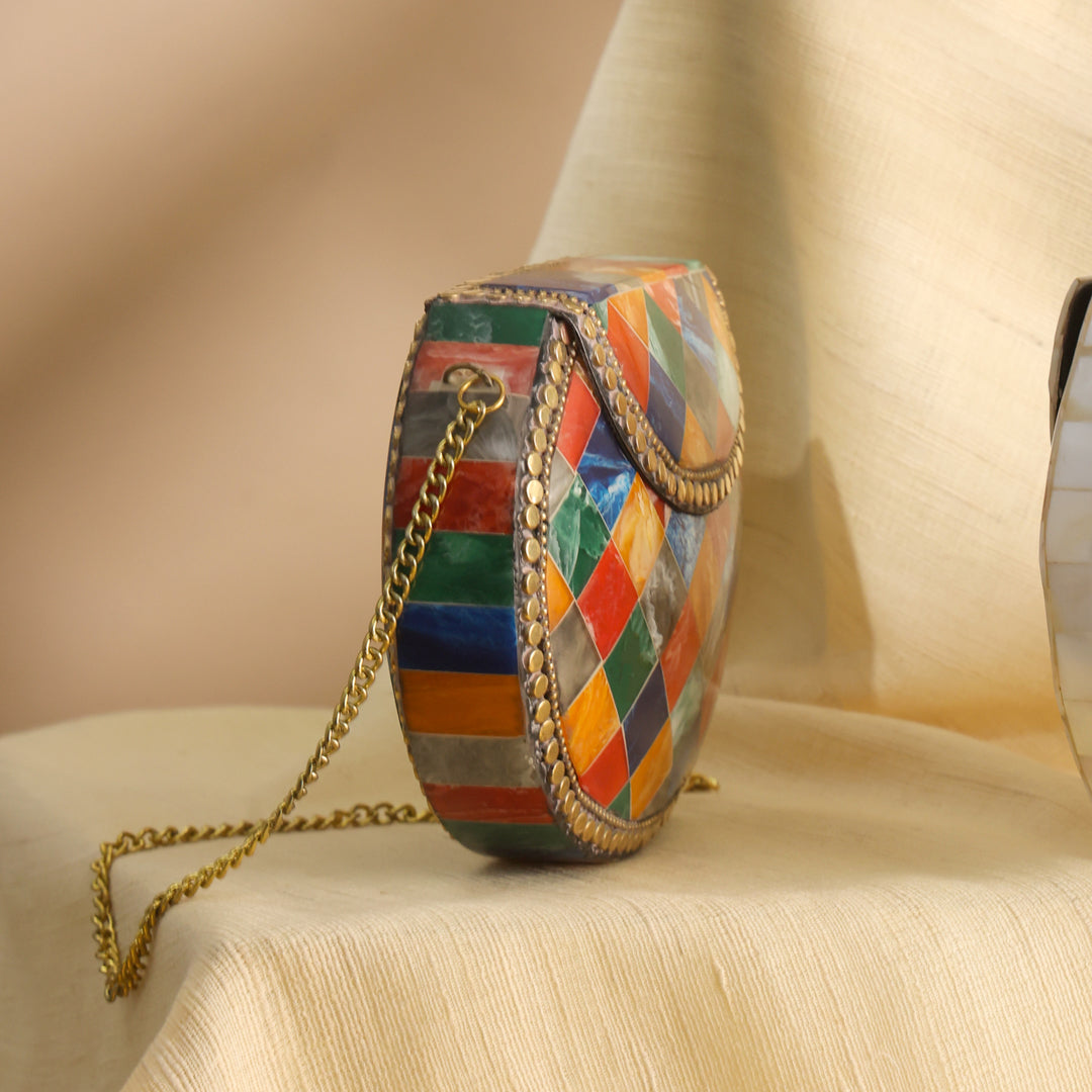 Handcrafted Mosaic Metal Sling Bag