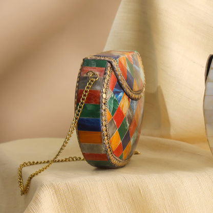 Handcrafted Mosaic Metal Sling Bag