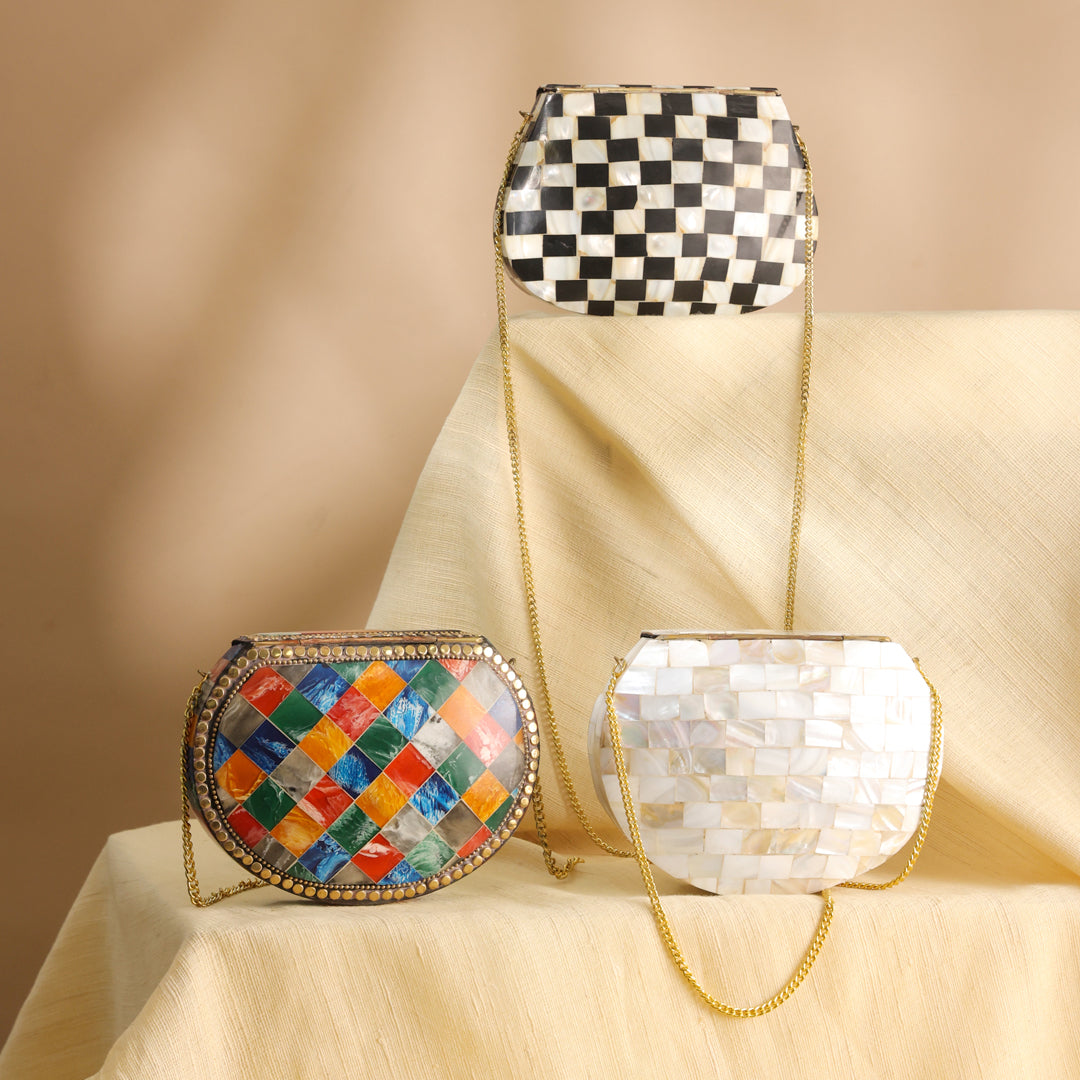 Handcrafted Mosaic Metal Sling Bag