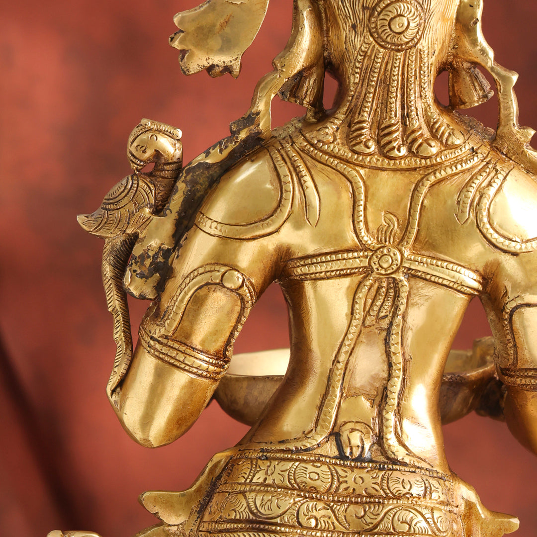 Brass Deep lakshmi Idol – Traditional Diya Holder for Prosperity and Light (30 Inch)