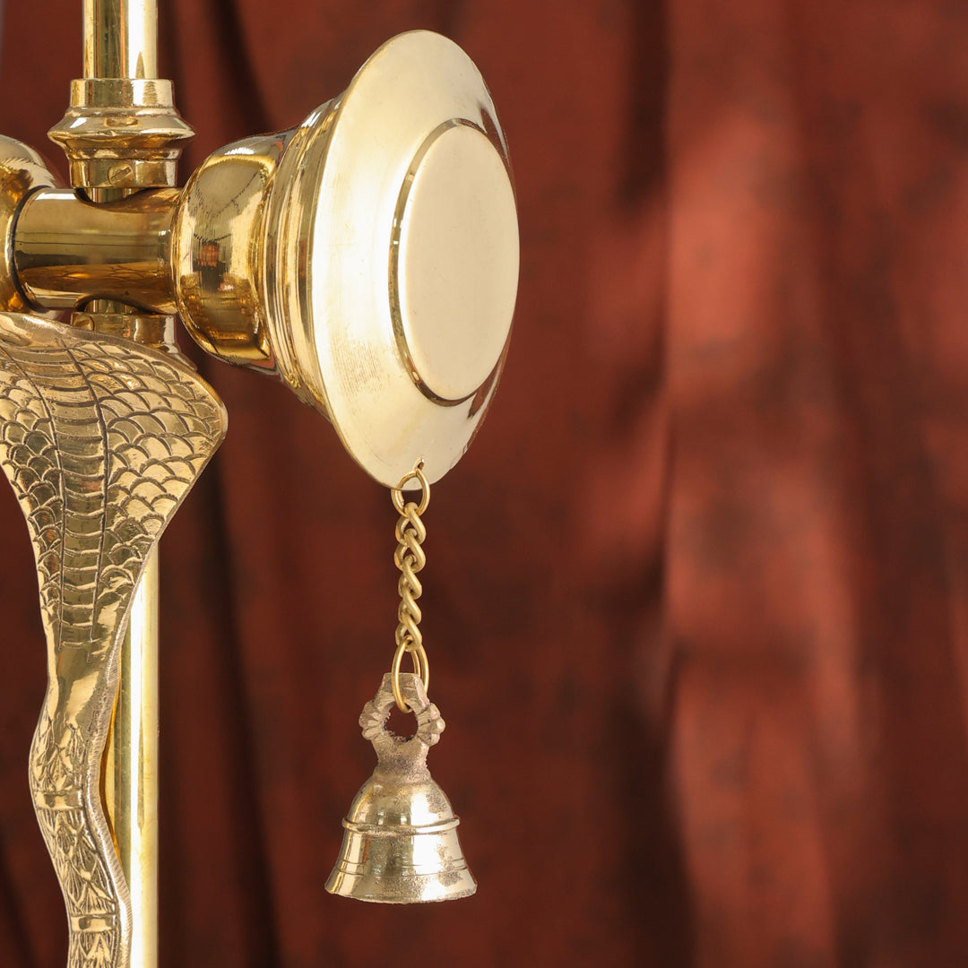 Handcrafted Brass Trishul with Damru & Bells