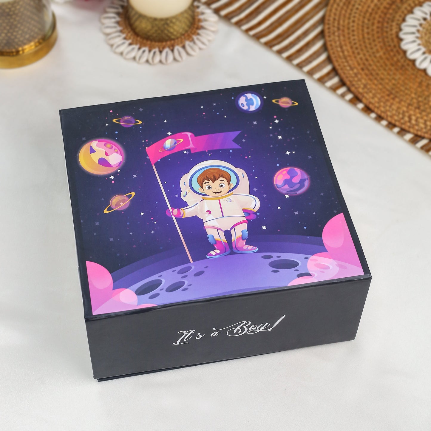 Brass Aeroplane & Car New Born Gift Box Hamper