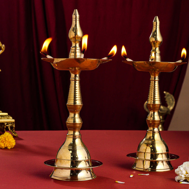 Brass Samai/Lamp Pair (8.5 Inch)