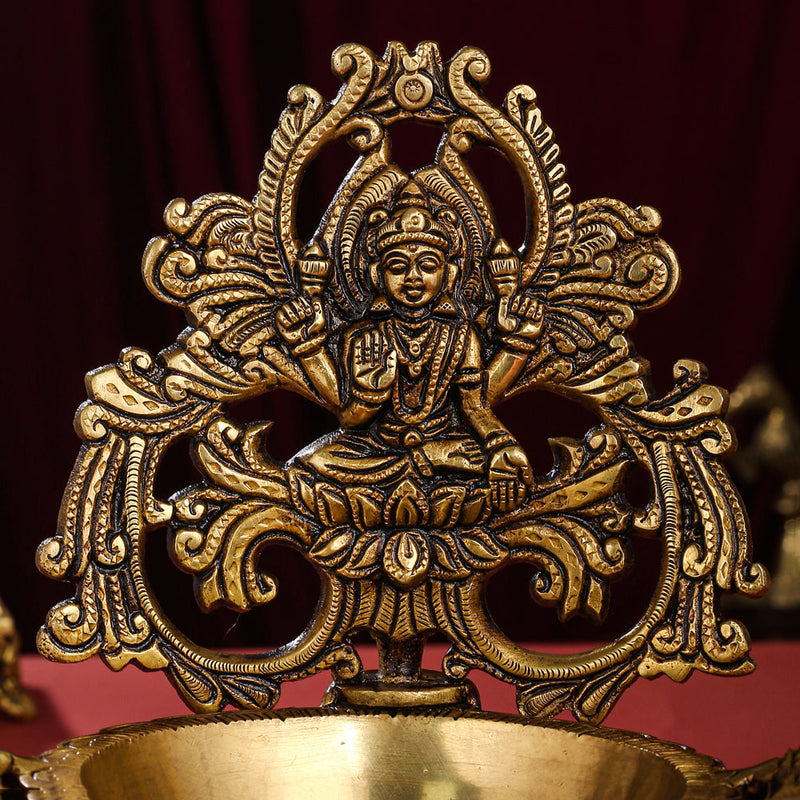 Brass Superfine Lakshmi Diya/Lamp (9.8 Inch)