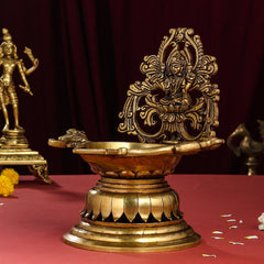 Brass Superfine Lakshmi Diya/Lamp (9.8 Inch)