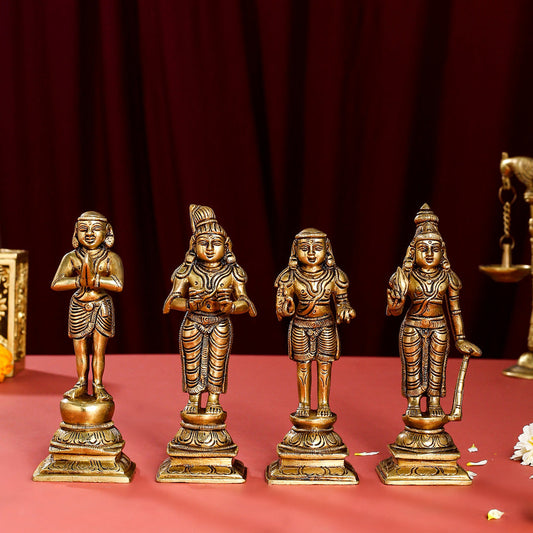 Brass Superfine Nalvar Idols Set (6 Inch)